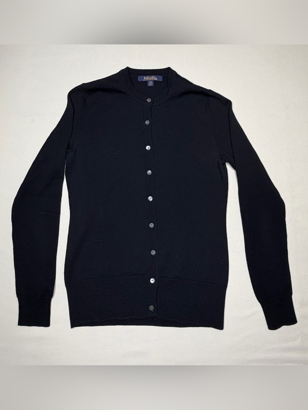 BROOKS BROTHERS Merino Wool Cardigan Women's Size XS Black 734